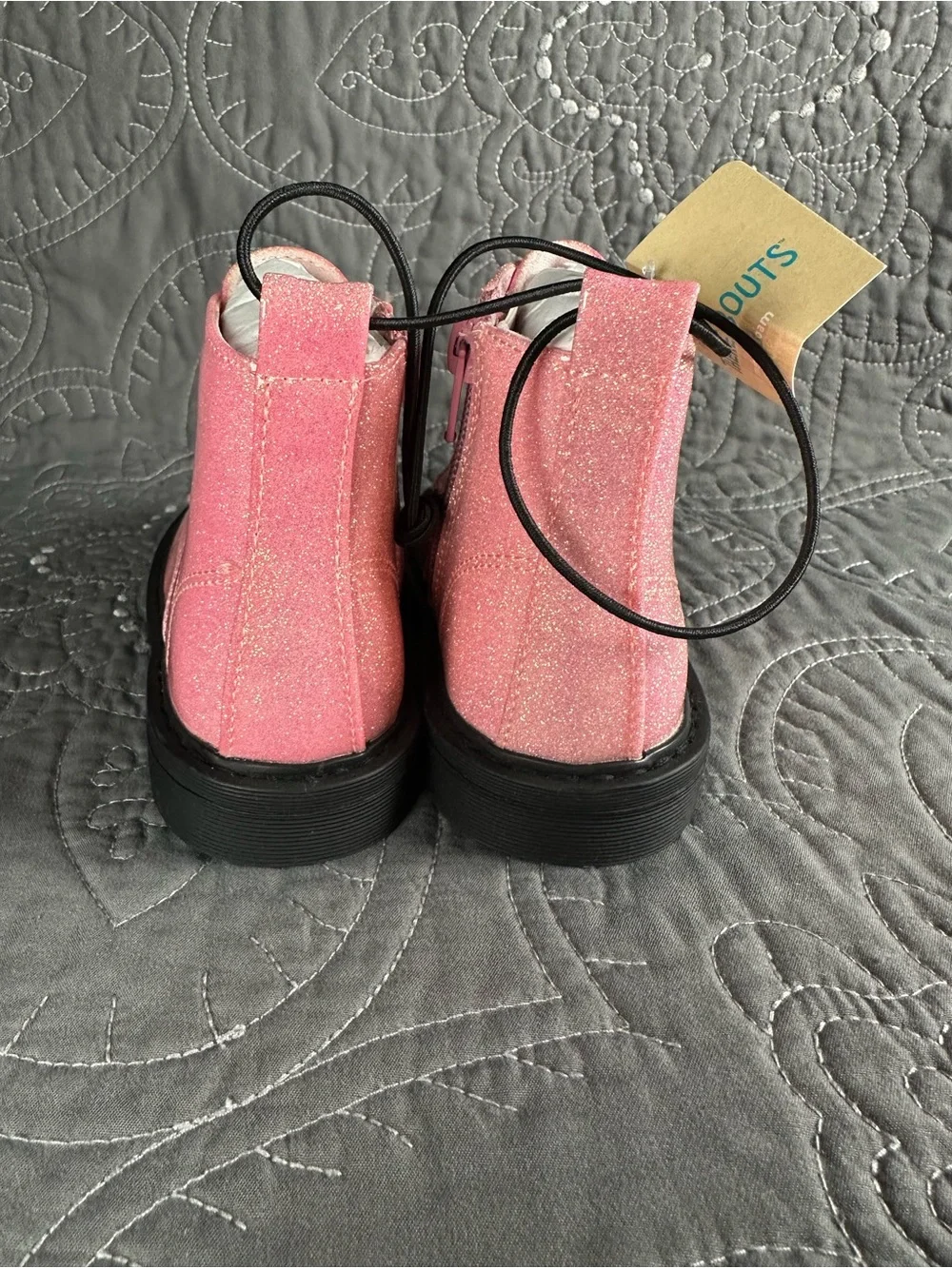 Thereabouts Toddler Girls Lil Reese Glittery Pink Combat Boots NWT Size 7